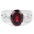 3.23 Carat Genuine Rhodolite and White Topaz .925 Sterling Silver Ring by Bids.com