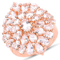 18K Rose Gold Plated 4.55 Carat Genuine Morganite .925 Sterling Silver Ring by Bids.com