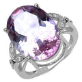 10.50 Carat Genuine Amethyst & White Topaz .925 Sterling Silver Ring by Bids.com