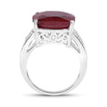 14.47 Carat Dyed Ruby and White Topaz .925 Sterling Silver Ring by Bids.com
