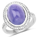 8.26 Carat Genuine Tanzanite & White Topaz .925 Sterling Silver Ring by Bids.com