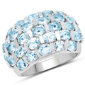 5.51 Carat Genuine Blue Topaz .925 Sterling Silver Ring by Bids.com