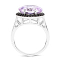 5.50 Carat Genuine Pink Amethyst & Black Spinel .925 Sterling Silver Ring by Bids.com