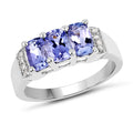 1.63 Carat Genuine Tanzanite & White Diamond .925 Sterling Silver Ring by Bids.com