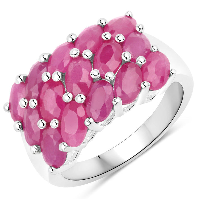 4.05 Carat Genuine Ruby .925 Sterling Silver Ring by Avera Group