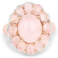 14K Rose Gold Plated 6.76 Carat Genuine Morganite .925 Sterling Silver Ring by Bids.com