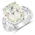 6.74 Carat Genuine Green Amethyst .925 Sterling Silver Ring by Bids.com
