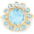 14K Yellow Gold Plated 6.59 Carat Genuine Blue Topaz .925 Sterling Silver Ring by Bids.com