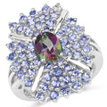 2.86 Carat Genuine Mystic Topaz and Tanzanite .925 Sterling Silver Ring by Bids.com