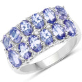 3.16 Carat Genuine Tanzanite & White Topaz .925 Sterling Silver Ring by Bids.com