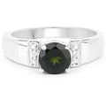 1.29 Carat Genuine Chrome Diopside and White Topaz .925 Sterling Silver Ring by Bids.com