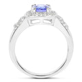 1.42 Carat Genuine Tanzanite & White Topaz .925 Sterling Silver Ring by Bids.com