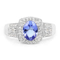 1.42 Carat Genuine Tanzanite & White Topaz .925 Sterling Silver Ring by Bids.com