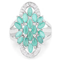 2.74 Carat Genuine Emerald and White Topaz .925 Sterling Silver Ring by Bids.com