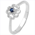 0.07 Carat Genuine Blue Sapphire .925 Sterling Silver Ring by Bids.com