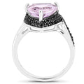 3.53 Carat Genuine Pink Amethyst and Black Spinel .925 Sterling Silver Ring by Bids.com