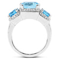 4.40 Carat Blue Topaz Ring with 2.70 Carat Multi-Gems in Sterling Silver by Bids.com