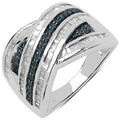 1.02 Carat Genuine Blue Diamond & White Diamond .925 Sterling Silver Ring by Bids.com