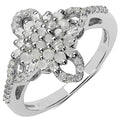 0.63 Carat Genuine White Diamond & Yellow Diamond .925 Sterling Silver Ring by Bids.com