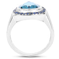 5.42 Carat Genuine Blue Topaz and Blue Sapphire .925 Sterling Silver Ring by Bids.com