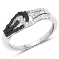 0.33 Carat Genuine White Diamond and Black Diamond .925 Sterling Silver Ring by Bids.com