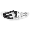0.33 Carat Genuine White Diamond and Black Diamond .925 Sterling Silver Ring by Bids.com