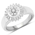 0.75 Carat Genuine White Diamond .925 Sterling Silver Ring by Bids.com