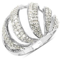 0.98 Carat Genuine White Diamond .925 Sterling Silver Ring by Bids.com