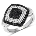 0.56 Carat Genuine White Diamond and Black Diamond .925 Sterling Silver Ring by Bids.com