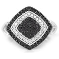 0.56 Carat Genuine White Diamond and Black Diamond .925 Sterling Silver Ring by Bids.com