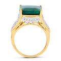 8.70 Carat Dyed Emerald and White Topaz .925 Sterling Silver Ring by Bids.com