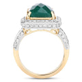 5.18 Carat Dyed Emerald and White Topaz .925 Sterling Silver Ring by Bids.com