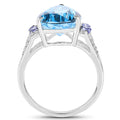6.86 Carat Genuine Swiss Blue Topaz, Tanzanite & White Topaz .925 Sterling Silver Ring by Bids.com