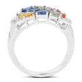 2.05 Carat Genuine Multi Sapphire .925 Sterling Silver Ring by Bids.com
