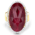 19.11 Carat Dyed Ruby and White Topaz .925 Sterling Silver Ring by Bids.com