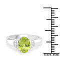 1.76 Carat Genuine Peridot and White Zircon .925 Sterling Silver Ring by Bids.com