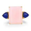12.18 Carat Genuine Pink Opal and Lapis .925 Sterling Silver Ring by Bids.com