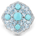 6.18 Carat Genuine Turquoise and Blue Topaz .925 Sterling Silver Ring by Bids.com