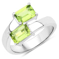 2.00 Ct Octagon Green Peridot Prong Silver Bypass Ring by Fine Color Jewels