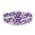 1.67 Carat Genuine Amethyst and White Topaz .925 Sterling Silver Ring by Bids.com