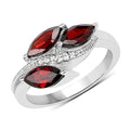 1.98 Carat Genuine Garnet and White Topaz .925 Sterling Silver Ring by Bids.com