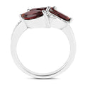 1.98 Carat Genuine Garnet and White Topaz .925 Sterling Silver Ring by Bids.com