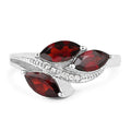 1.98 Carat Genuine Garnet and White Topaz .925 Sterling Silver Ring by Bids.com