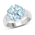 2.58 Carat Genuine Blue Topaz and White Topaz .925 Sterling Silver Ring by Bids.com