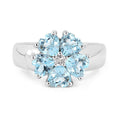 2.58 Carat Genuine Blue Topaz and White Topaz .925 Sterling Silver Ring by Bids.com
