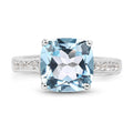 4.62 Carat Genuine Blue Topaz and White Topaz .925 Sterling Silver Ring by Bids.com
