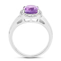 2.13 Carat Genuine Amethyst and White Topaz .925 Sterling Silver Ring by Bids.com