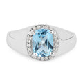 1.62 Carat Genuine Blue Topaz and White Topaz .925 Sterling Silver Ring by Bids.com