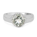 1.87 Carat Genuine Green Amethyst and White Topaz .925 Sterling Silver Ring by Bids.com