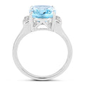 4.28 Carat Genuine Blue Topaz and White Topaz .925 Sterling Silver Ring by Bids.com